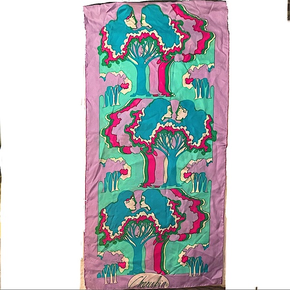 Vintage Chereskin Silk Print Scarf - Picture 2 of 9